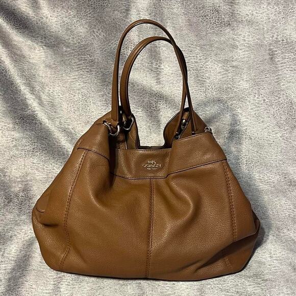 Coach light brown pebbled leather lexy shoulder bag - Picture 1 of 8